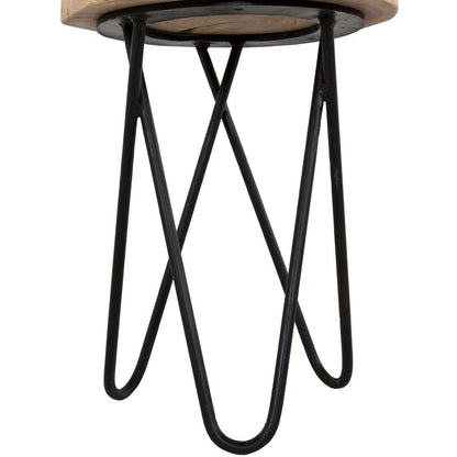 Primo International - Colton 12 in. RoundWood and Metal End Table - 36252 veiw 4