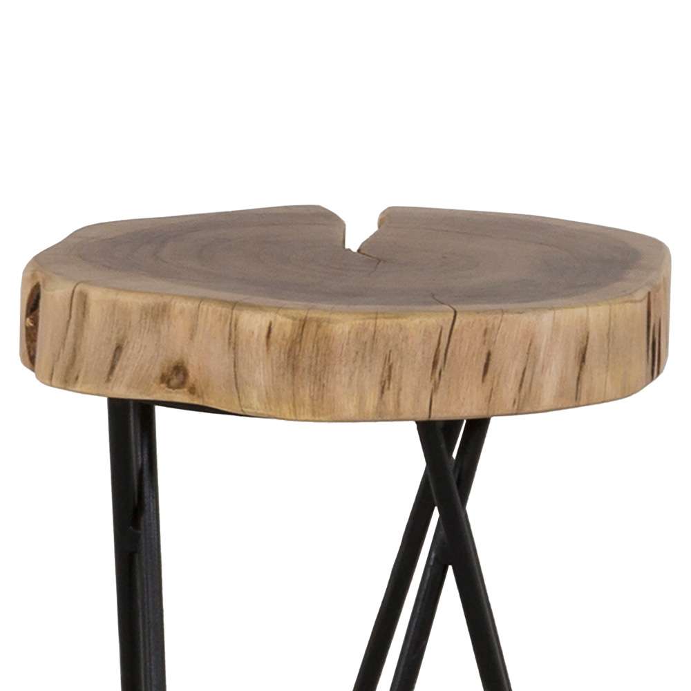 Primo International - Colton 12 in. RoundWood and Metal End Table - 36252 veiw 5