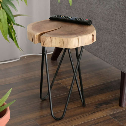 Primo International - Colton 12 in. RoundWood and Metal End Table - 36252 veiw 6