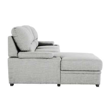 Primo International - Gallo 93 in. Grey 2-Piece Right Facing Sleeper Sofa with Storage & Cupholder - 58941 view 5