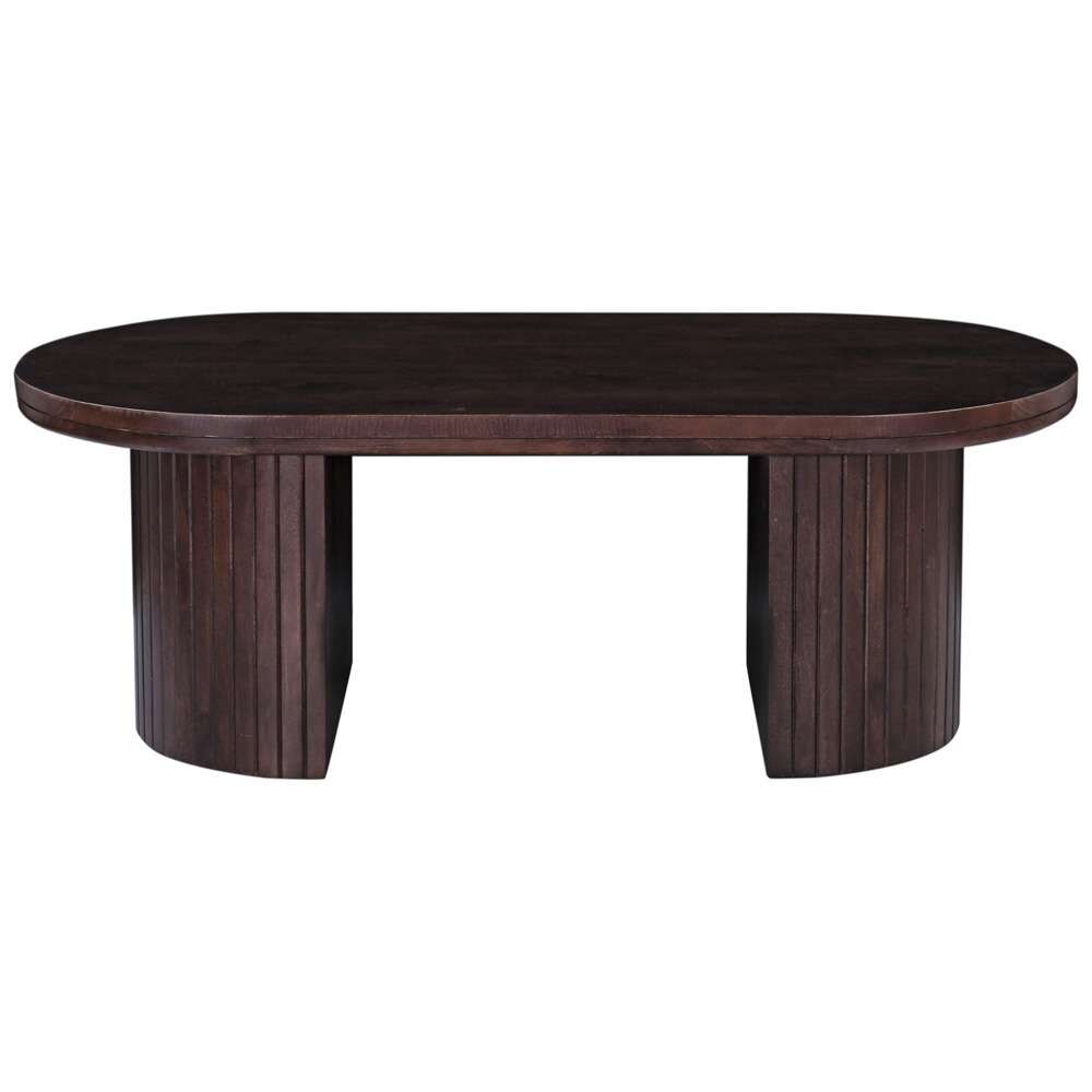 Primo International - Geneva 51 in. Brown Wood Oval Coffee Table - 68347 veiw 3