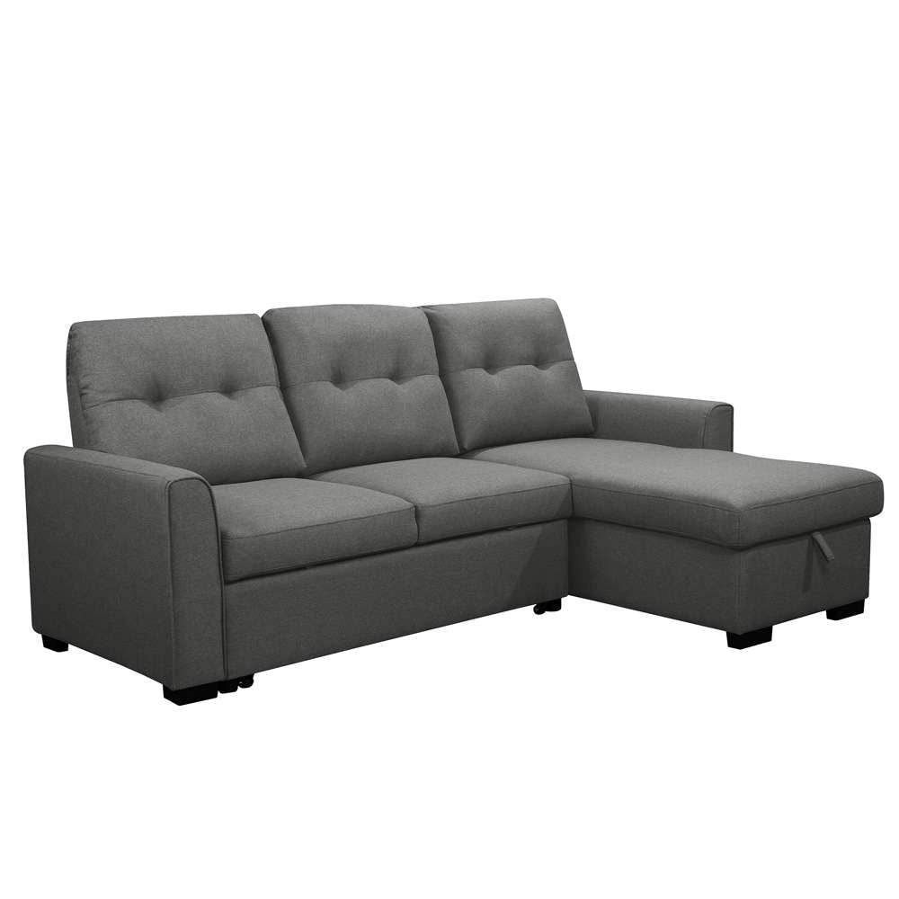 Primo International - Iriving 89 in. Dark Grey Right Facing L-Shaped Sleeper Sectional with Storage - 51188 veiw 1