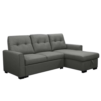 Primo International - Iriving 89 in. Dark Grey Right Facing L-Shaped Sleeper Sectional with Storage - 51188 veiw 1