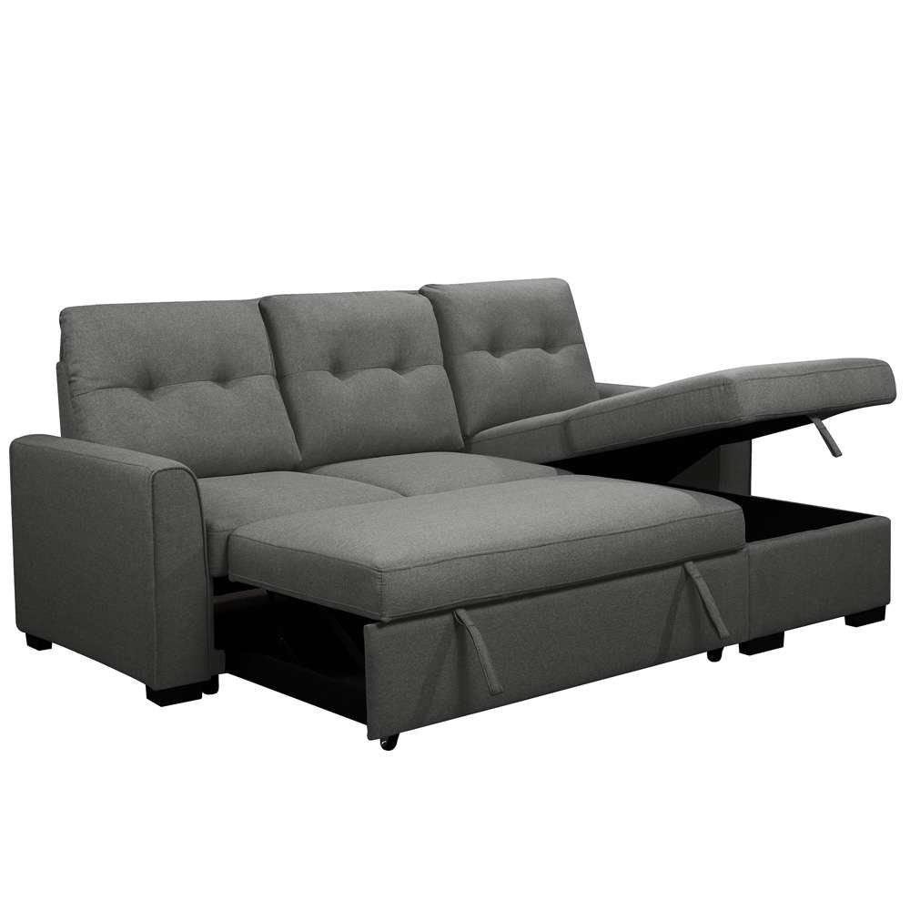 Primo International - Iriving 89 in. Dark Grey Right Facing L-Shaped Sleeper Sectional with Storage - 51188 veiw 2