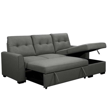 Primo International - Iriving 89 in. Dark Grey Right Facing L-Shaped Sleeper Sectional with Storage - 51188 veiw 2