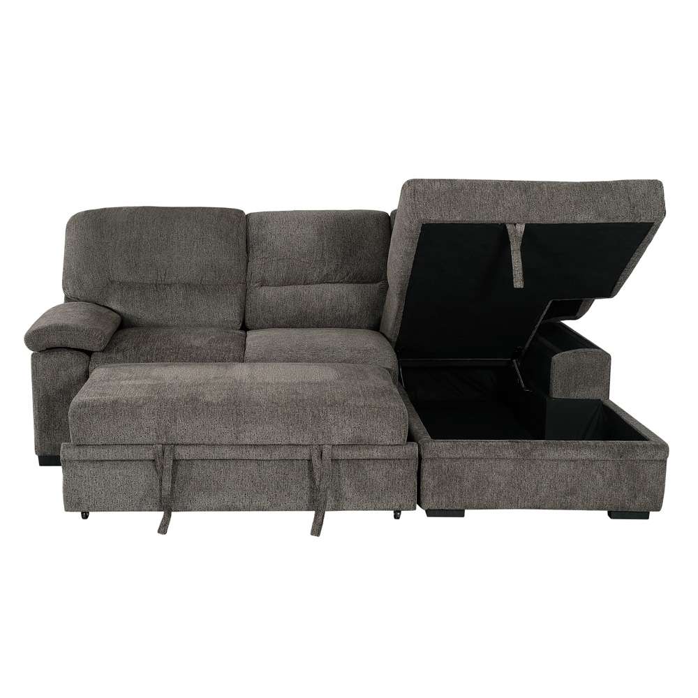 Primo International - Jordan 93 in. Brown Right Facing L Shaped Sleeper Sectional with Storage - 58564 veiw 5