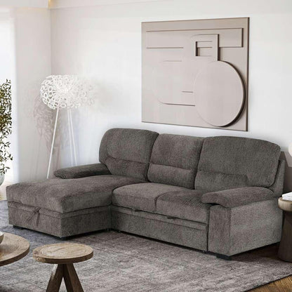 Primo International - Jordan 93 in. Brown Right Facing L Shaped Sleeper Sectional with Storage - 58564 veiw 6