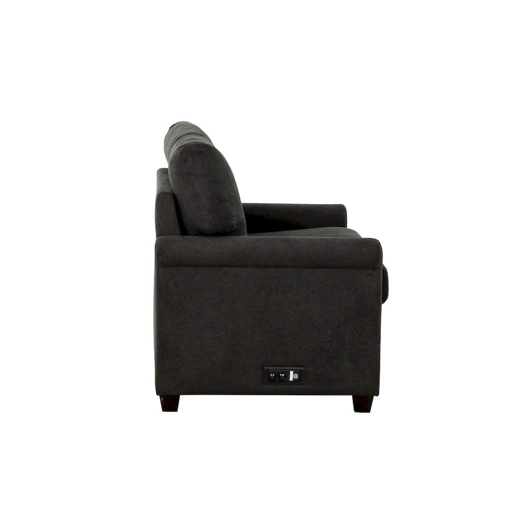 Primo International - Kensington Dark Grey 54 in. Convertible Twin Sleeper Sofa with USB Ports - 60522 view 3