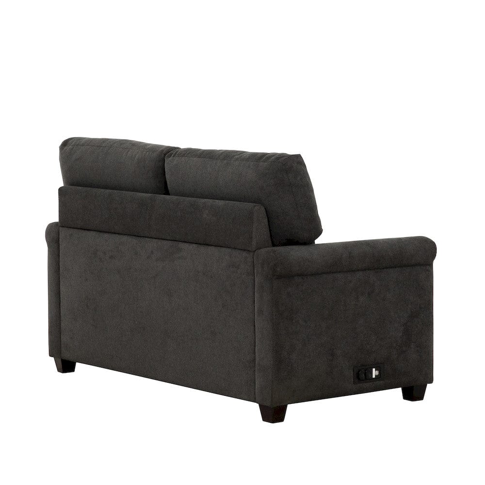 Primo International - Kensington Dark Grey 54 in. Convertible Twin Sleeper Sofa with USB Ports - 60522 view 4
