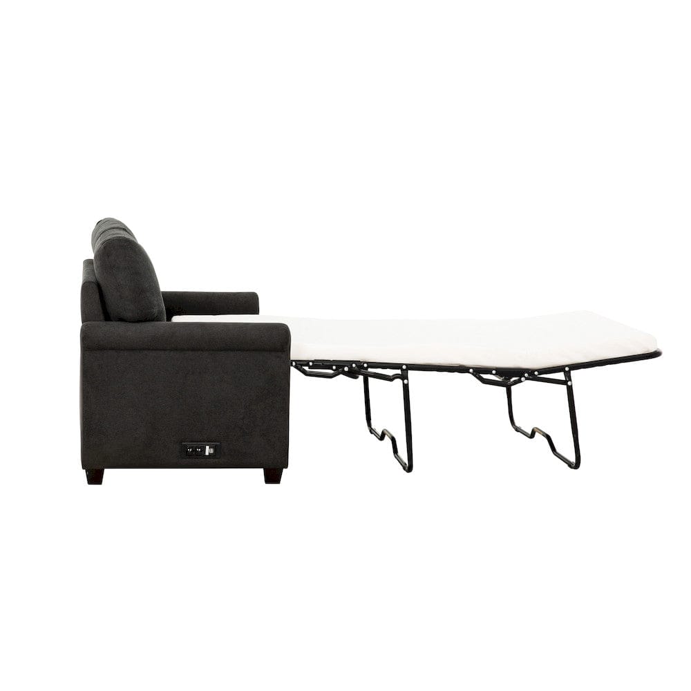 Primo International - Kensington Dark Grey 54 in. Convertible Twin Sleeper Sofa with USB Ports - 60522 view 7