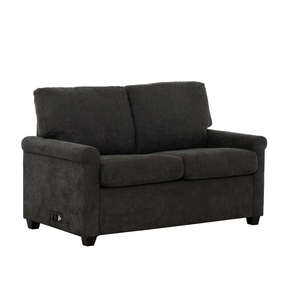 Primo International - Kensington Dark Grey 54 in. Convertible Twin Sleeper Sofa with USB Ports - 60522 veiw 2