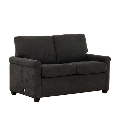 Primo International - Kensington Dark Grey 54 in. Convertible Twin Sleeper Sofa with USB Ports - 60522 veiw 2