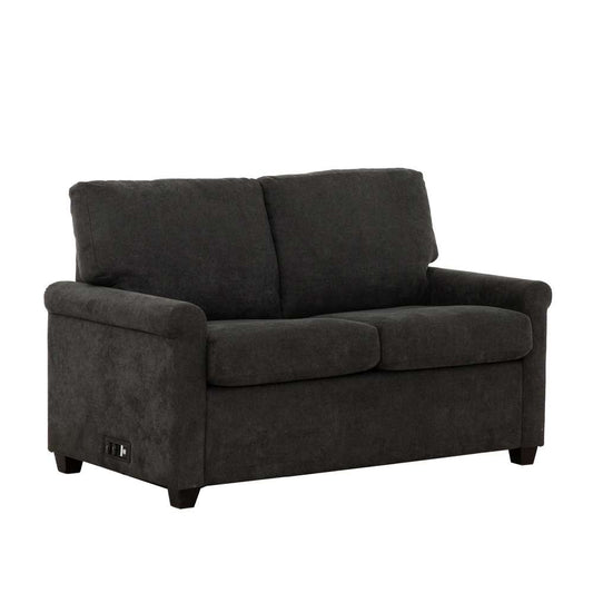 Primo International - Kensington Dark Grey 54 in. Convertible Twin Sleeper Sofa with USB Ports - 60522 veiw 2