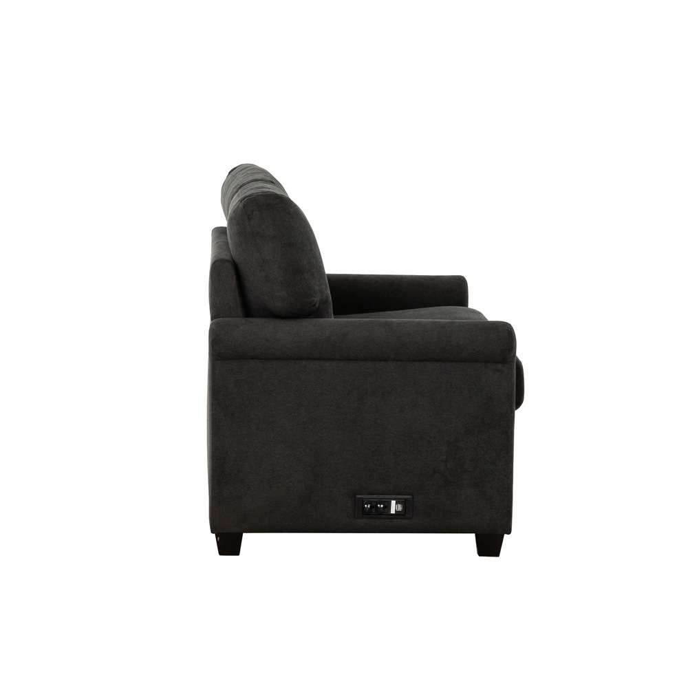 Primo International - Kensington Dark Grey 54 in. Convertible Twin Sleeper Sofa with USB Ports - 60522 veiw 3