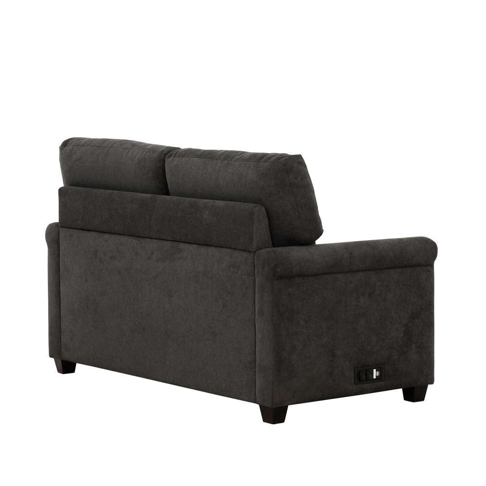 Primo International - Kensington Dark Grey 54 in. Convertible Twin Sleeper Sofa with USB Ports - 60522 veiw 4