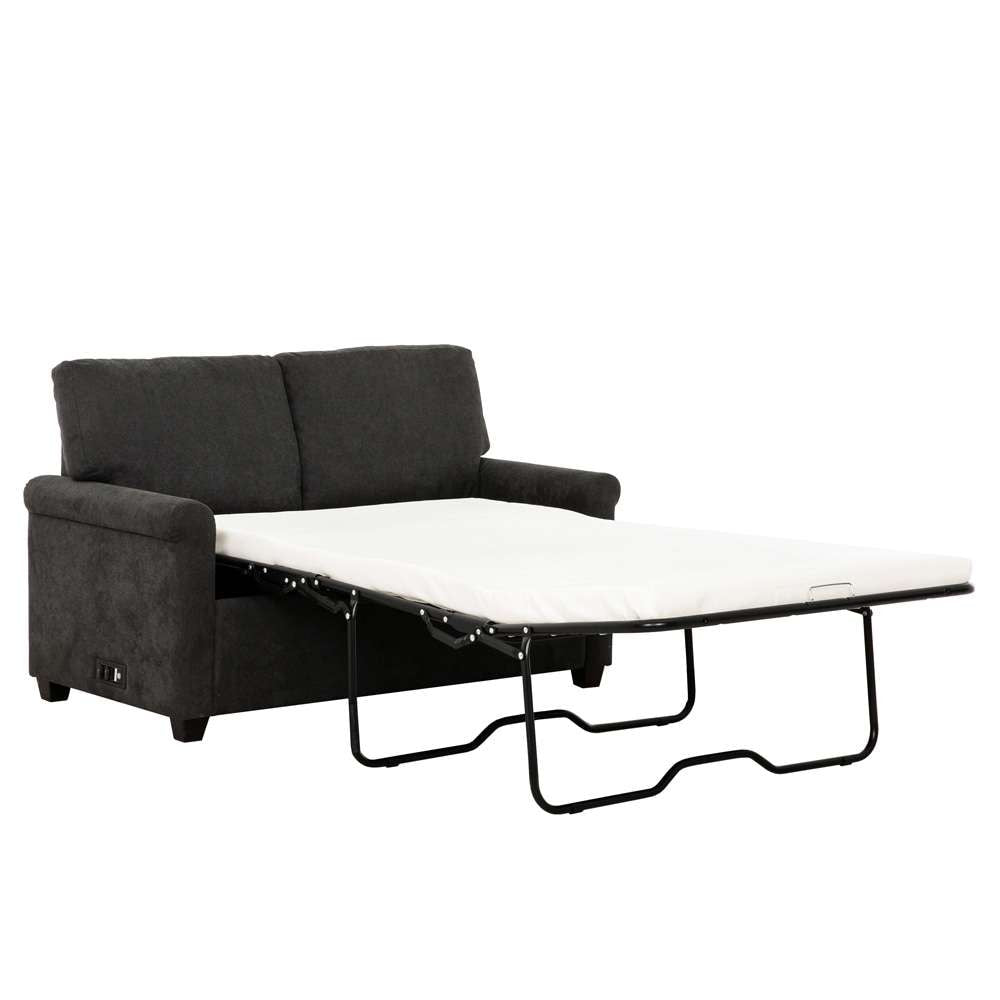 Primo International - Kensington Dark Grey 54 in. Convertible Twin Sleeper Sofa with USB Ports - 60522 veiw 5