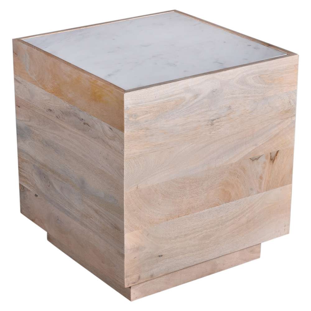 Primo International - Oasis 20 in. Wood and Marble Side Table - 59593 veiw 1