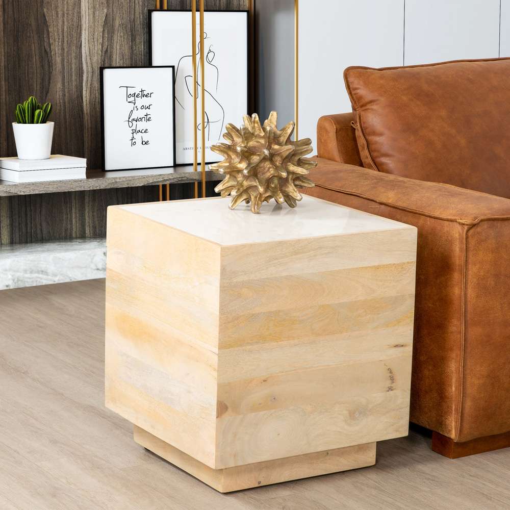 Primo International - Oasis 20 in. Wood and Marble Side Table - 59593 veiw 5