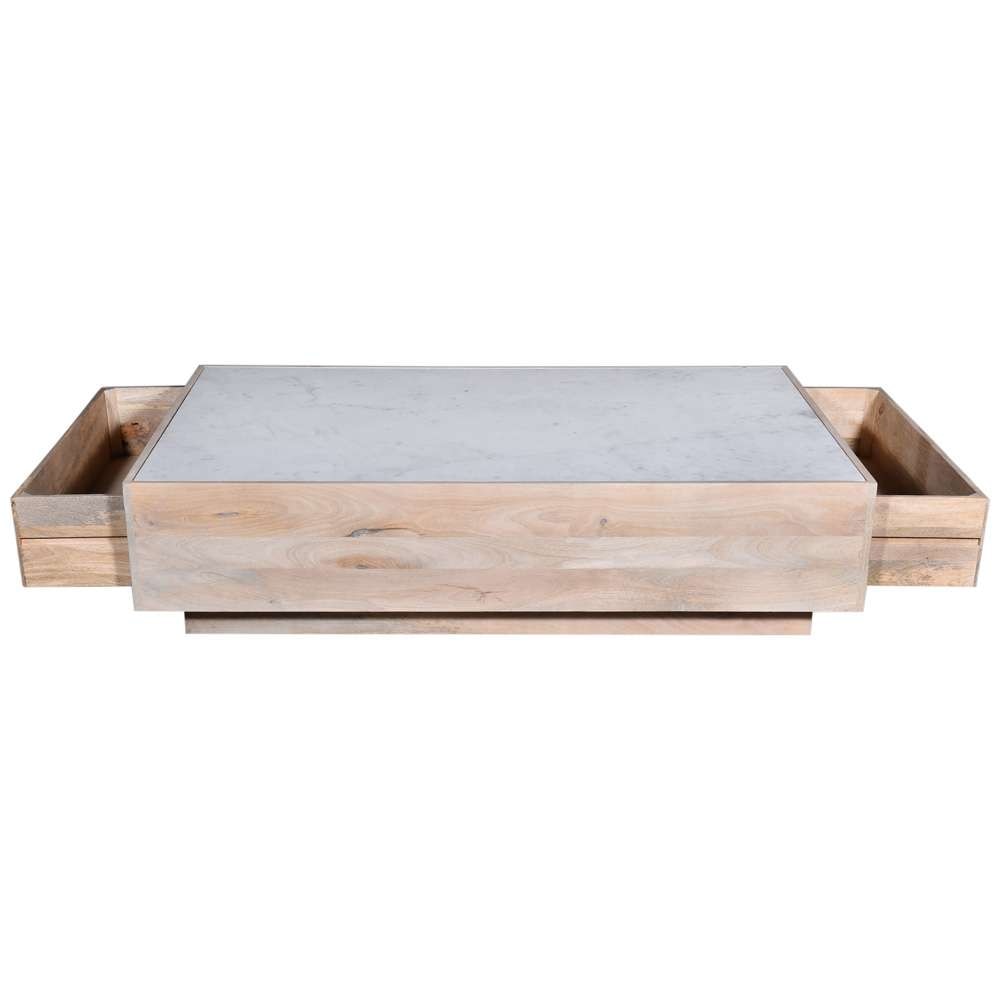 Primo International - Oasis 59 in.  Wood and Marble Storage Coffee Table - 59597 veiw 4