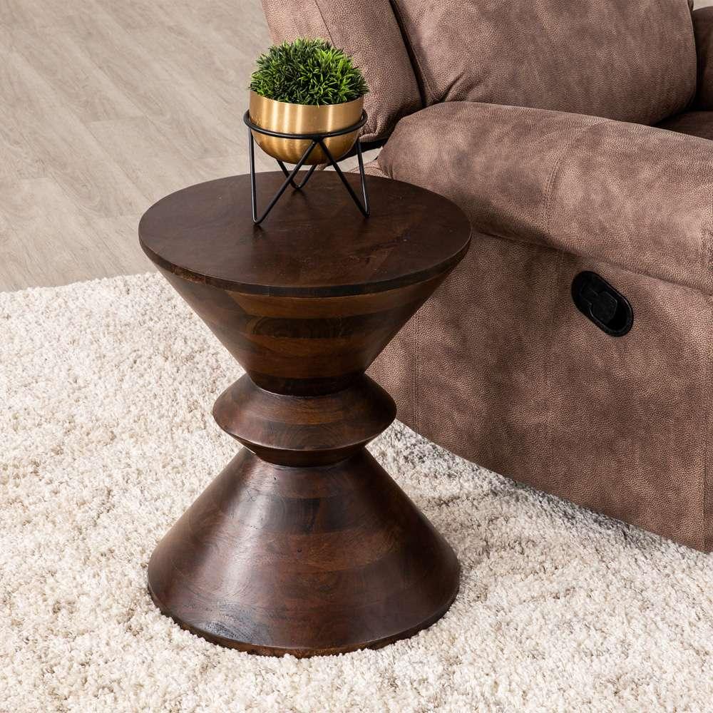 Primo International - Orrick Brown Wood Round Pedestal Side Table - 59638 veiw 5