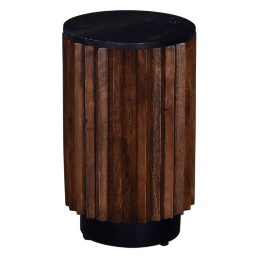 Primo International - Pierre 12 in. Black Marble Wood Side Table - 59526 veiw 1