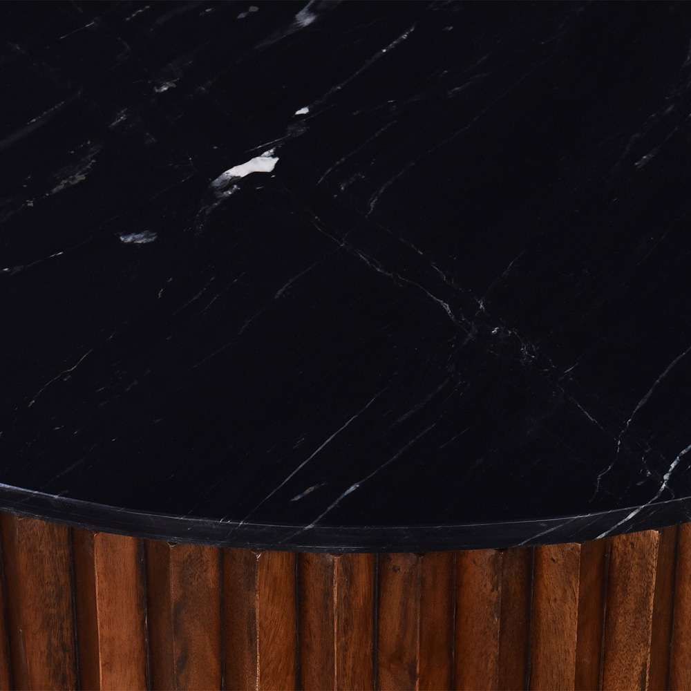 Primo International - Pierre 12 in. Black Marble Wood Side Table - 59526 veiw 4