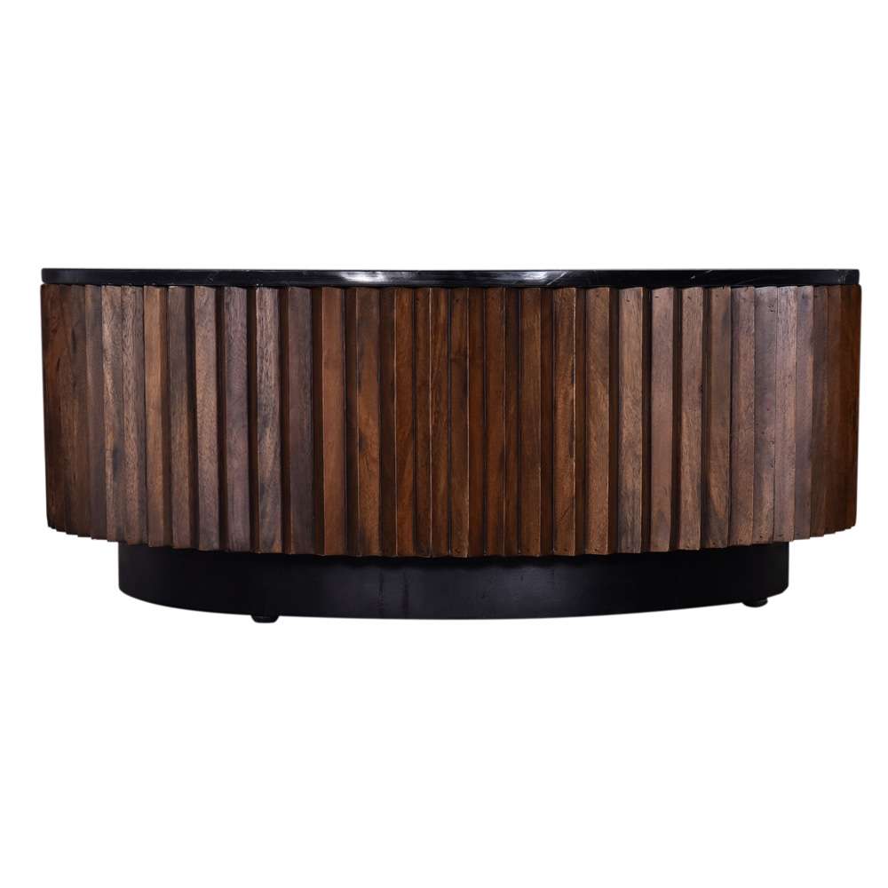 Primo International - Pierre 35 in. Black Marble Wood Drum Coffee Table - 59525 veiw 2