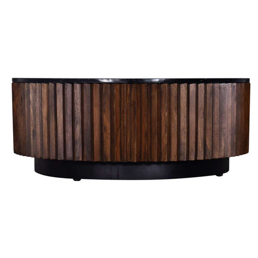Primo International - Pierre 35 in. Black Marble Wood Drum Coffee Table - 59525 veiw 2