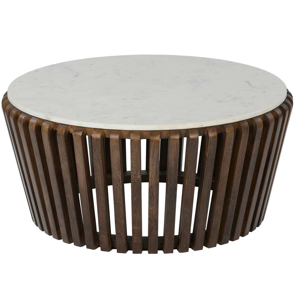 Primo International - Reeves 33 in. Brown Wood and Marble Coffee Table - 57713 veiw 1