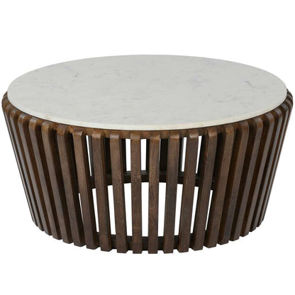 Primo International - Reeves 33 in. Brown Wood and Marble Coffee Table - 57713 veiw 1