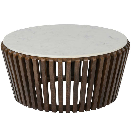 Primo International - Reeves 33 in. Brown Wood and Marble Coffee Table - 57713 veiw 1