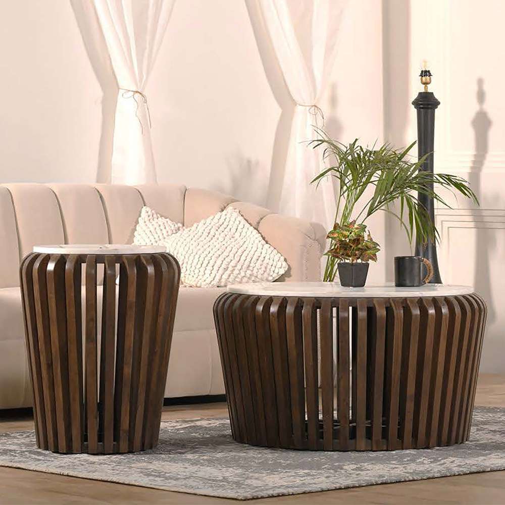 Primo International - Reeves 33 in. Brown Wood and Marble Coffee Table - 57713 veiw 6