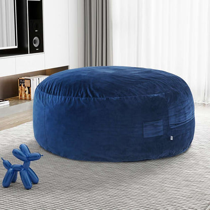 Primo International - Sealy® Kade 6ft Velour Blue Memory Foam Bean Bag - 60443 veiw 2