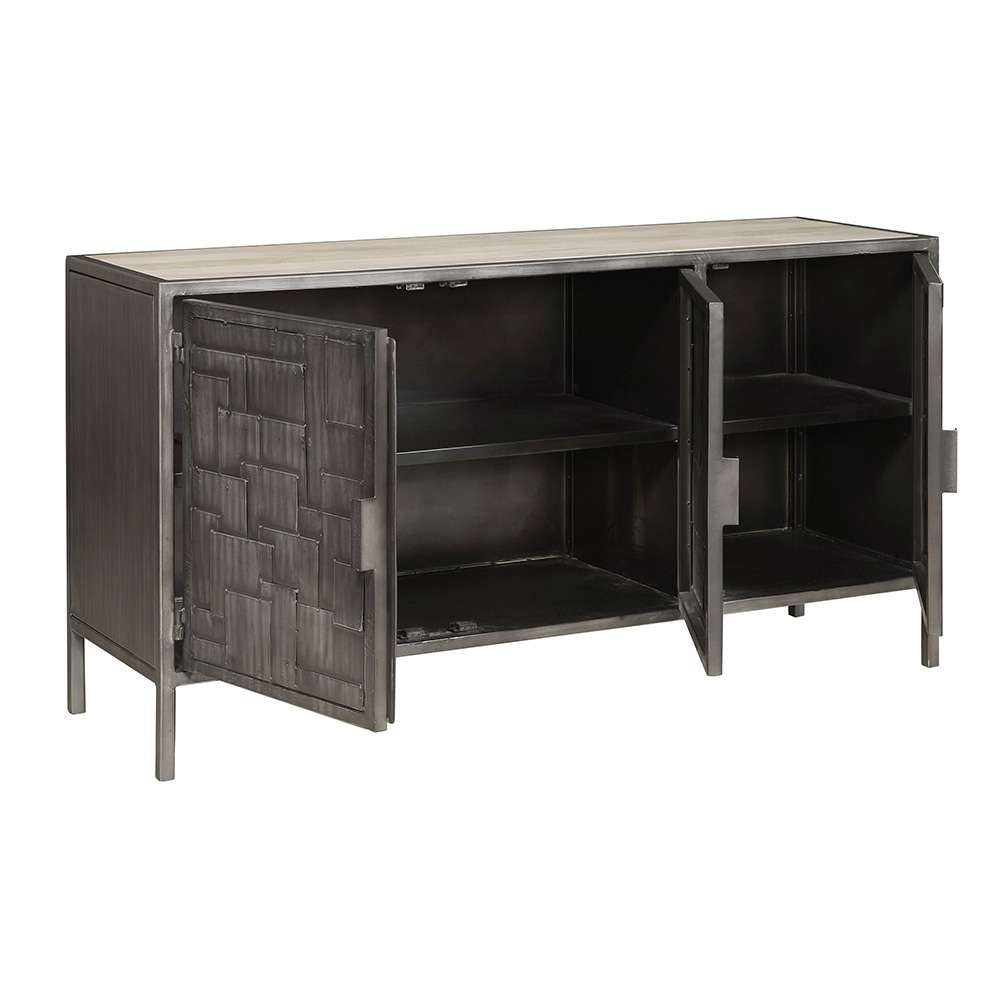 Pulaski 3-Door Metal Sideboard - Thumbnail 4