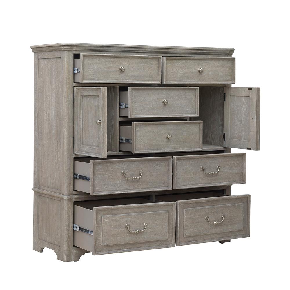 Pulaski - Abbotts Glen 8 Drawer Master Chest with Cabinets in Windmill Grey - P385-BR-K11_CLOSEOUT veiw 3