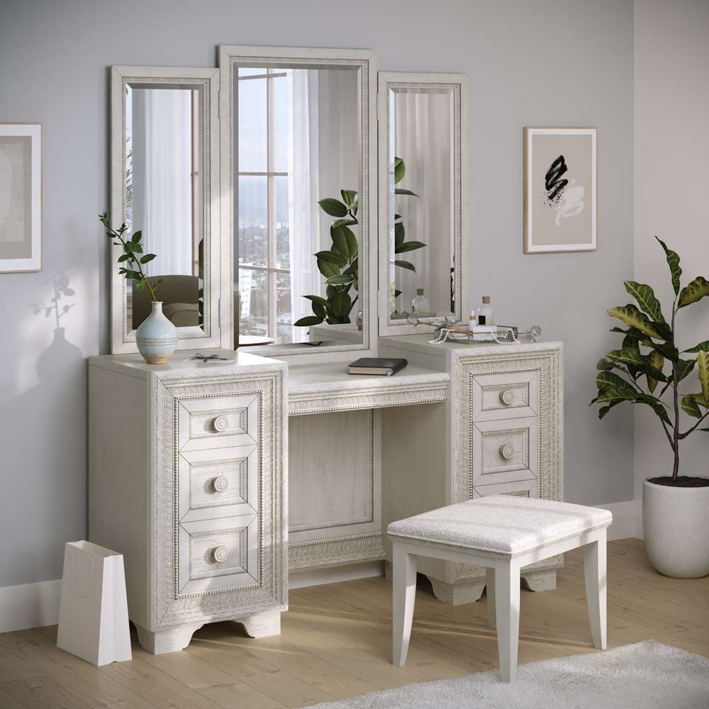 Pulaski - Camilla Vanity & Mirror & Stool - P269-BR-K12 veiw 2