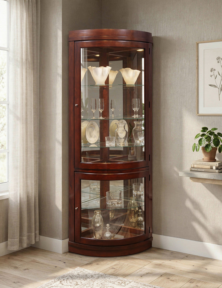 Pulaski Chocolate Cherry Corner Curio 20852 View 2