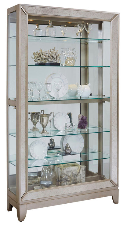 Pulaski - Curios Aged Silver Antique Style 5 Shelf Mirrored Curio Cabinet - 21384 view 1