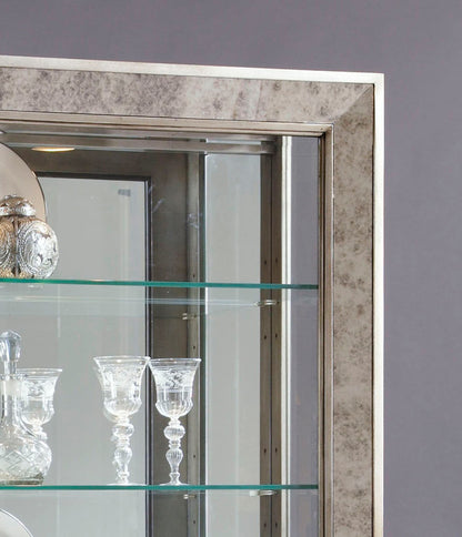 Pulaski - Curios Aged Silver Antique Style 5 Shelf Mirrored Curio Cabinet - 21384 view 5