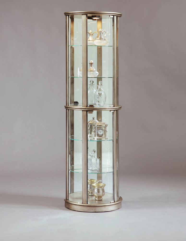 Pulaski - Curios Aged Silver Lighted Half Round 5 Shelf Curio Cabinet - 21395 view 1