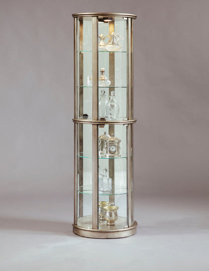 Pulaski - Curios Aged Silver Lighted Half Round 5 Shelf Curio Cabinet - 21395 view 1