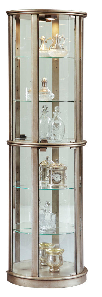 Pulaski - Curios Aged Silver Lighted Half Round 5 Shelf Curio Cabinet - 21395 view 3