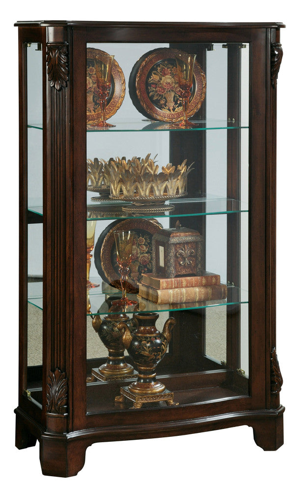 Pulaski - Curios Cherry Brown Distinguished Carved 3 Shelf Curio Cabinet - 21429 view 1