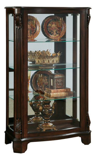 Pulaski - Curios Cherry Brown Distinguished Carved 3 Shelf Curio Cabinet - 21429 view 1