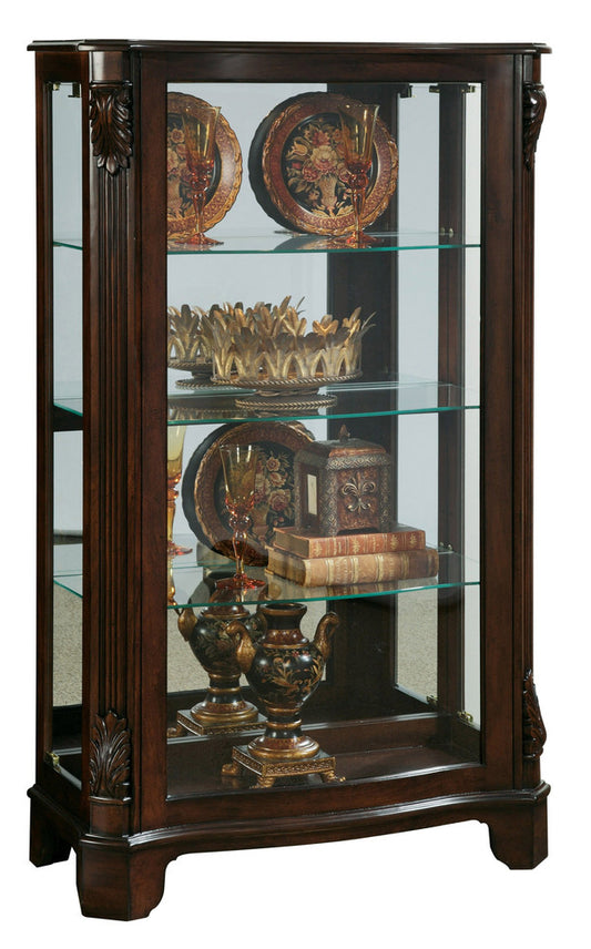 Pulaski - Curios Cherry Brown Distinguished Carved 3 Shelf Curio Cabinet - 21429 view 1