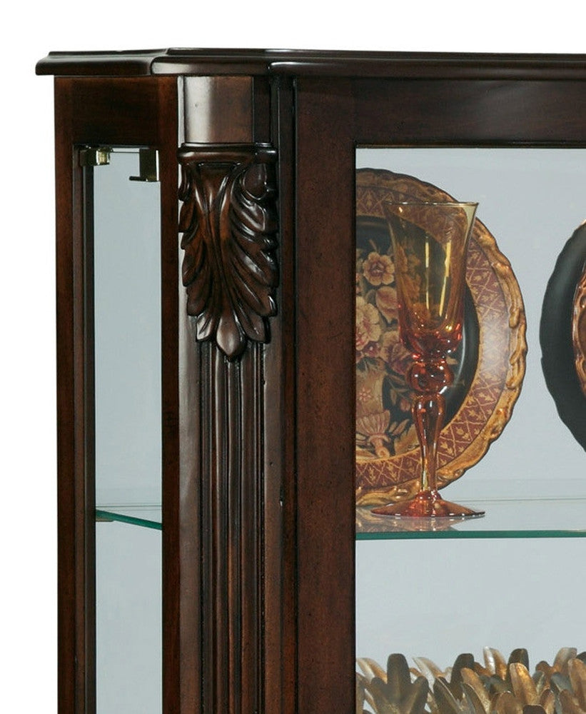 Pulaski - Curios Cherry Brown Distinguished Carved 3 Shelf Curio Cabinet - 21429 view 3