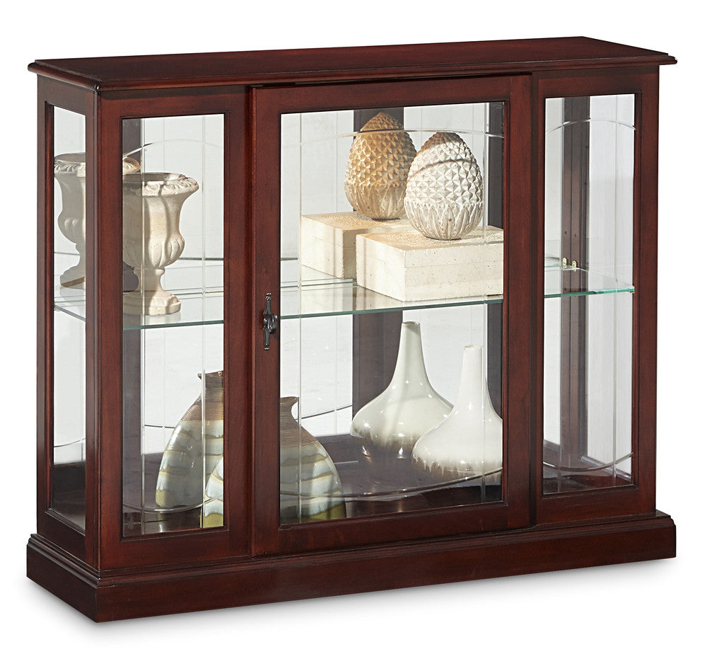 Pulaski - Curios Cherry Brown Lighted 1 Shelf Console Display Cabinet - 6705 view 3