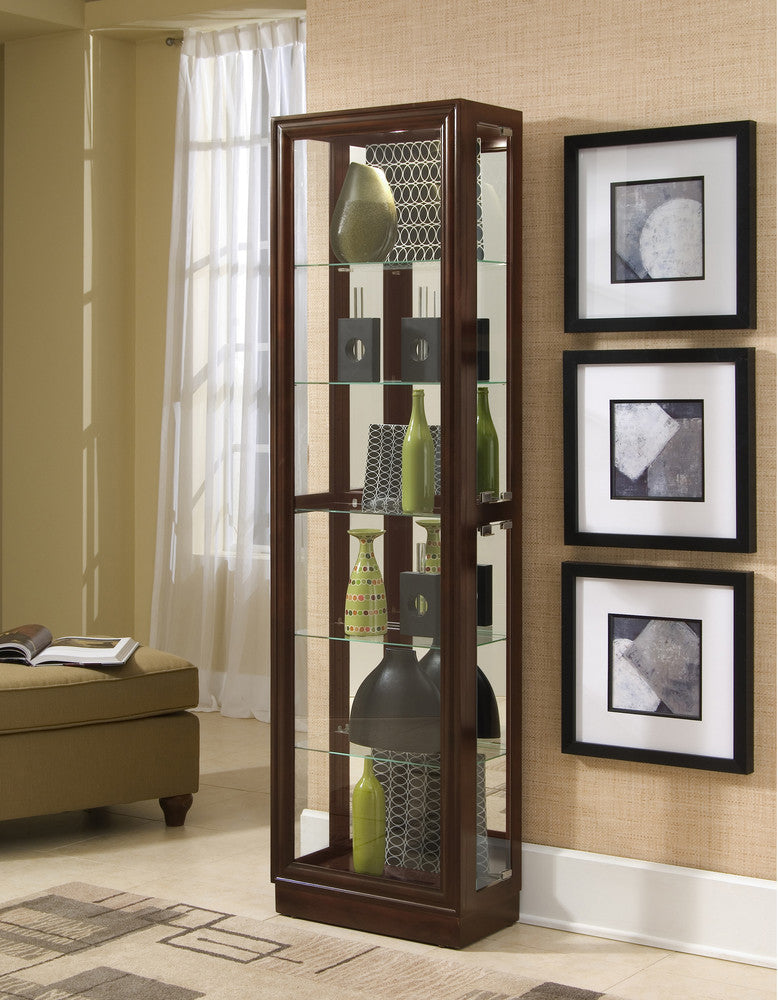 Pulaski - Curios Cherry Brown Tall Traditional 5 Shelf Curio Cabinet - 21000 view 1