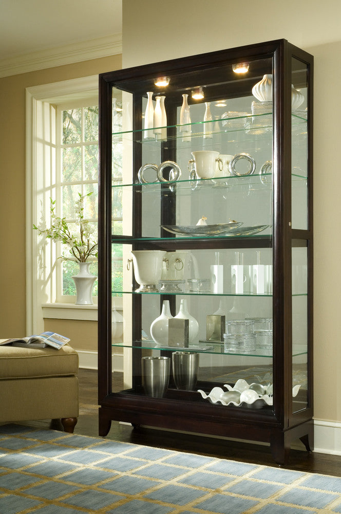 Pulaski - Curios Deep Brown Sliding Door 5 Shelf Curio Cabinet - 20661 view 1