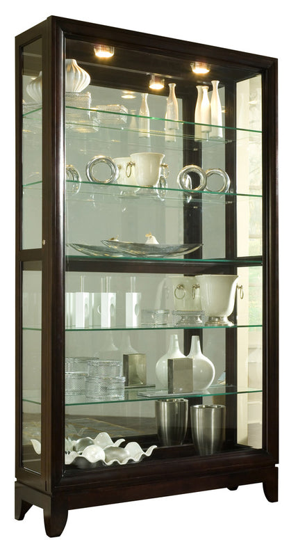 Pulaski - Curios Deep Brown Sliding Door 5 Shelf Curio Cabinet - 20661 view 2
